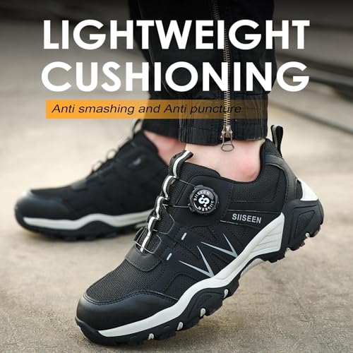 Image of Hogent Steel Toe Shoes for Men Lightweight Comfortable Non Slip Work Shoes Women Puncture Proof Safety Sneakers for Industrial Construction & Daily Life