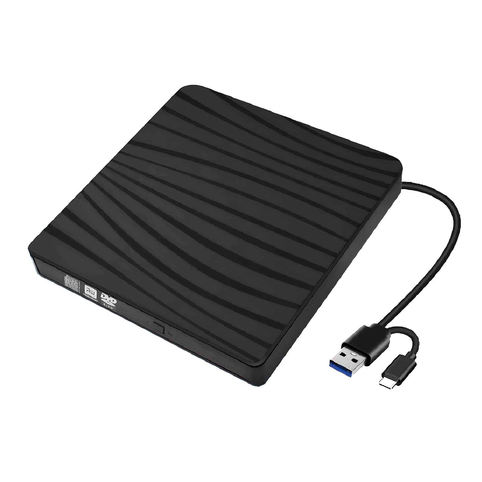 USB 3.0 Tipo-C Unidad óptica Externa 2 en 1 Lector de Alta Velocidad, para grabadora portátil de CD DVD-RW
