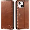 Shieldon Case for iPhone 14 5G Genuine Leather Wallet Case RFID Blocking Stand Function Shockproof Full Protection TPU Case Compatible with iPhone 14 61 2022 Retro Brown