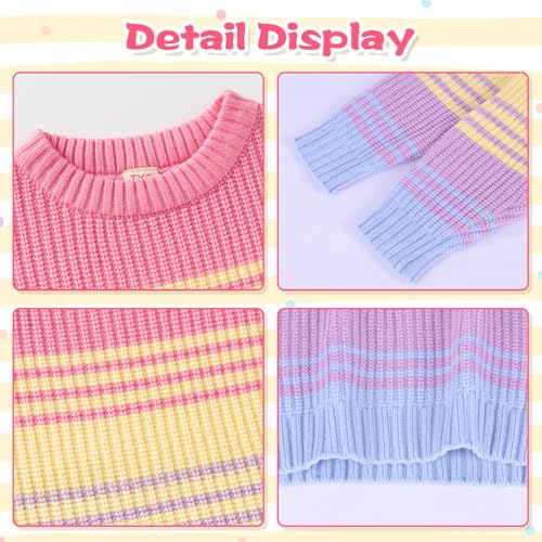 Kunyeah Toddler Boys Girls Crewneck Sweater Baby Striped Knit Pullover Soft Warm Winter Fall Jumper for Kids 2-7 Years2