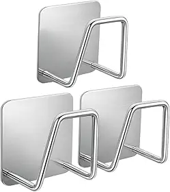 Kit 3 Ganchos Adesivos Inox para Parede – Ganchos Adesivos para Paredes, Banheiro e Cozinha, Gancho Inox Toalha e Bucha Premium InoVibes
