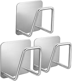 Kit 3 Ganchos Adesivos Inox para Parede – Ganchos Adesivos para Paredes, Banheiro e Cozinha, Gancho Inox Toalha e Bucha Premium InoVibes
