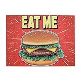 MA6GE8DE Delicious Burger Eat Me Slogan 500 Piece Wooden Puzzles,Stress Relieving Pleasure,Classic Burger Stress Relieving Pleasure 500 Piece,Great for Relaxation and Display for Puzzle Enthusiasts