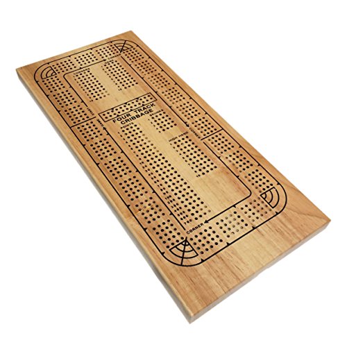 drueke cribbage board - WE Games Classic Wooden Cribbage Board Game with 4 Lanes / Four Track and Plastic Pegs - 16.5 x 8 in.