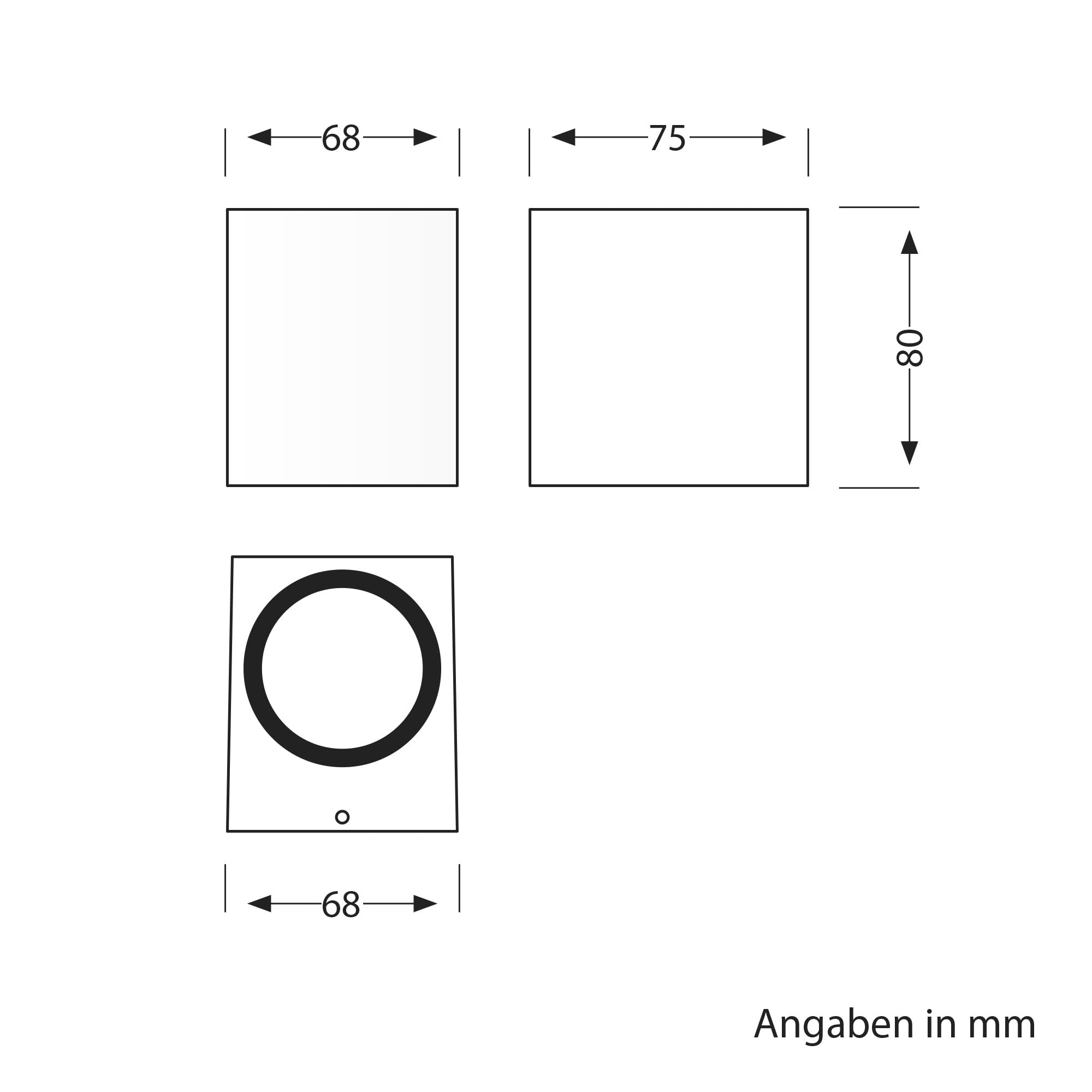 ledscom.de 8x Wandleuchte ALSE für außen, IP54, Downlight, anthrazit matt, eckig, 1x GU10 max. 35W