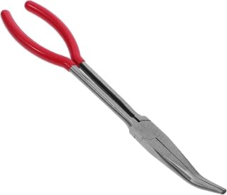 POPETPOP Pinzas para Crisol de Joyería de Punta Curva Ergonómicas de Precisión para Fundición y Manejo Seguro de Metal Proyectos Artesanales Roja