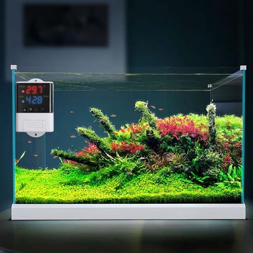 FACAIIO Termostato higrómetro con control de deshumidificación de refrigeración por calefacción, precisión de 0,3 °C, rango de -20 a 60 °C, para calentadores de agua, ventiladores, humidificadores