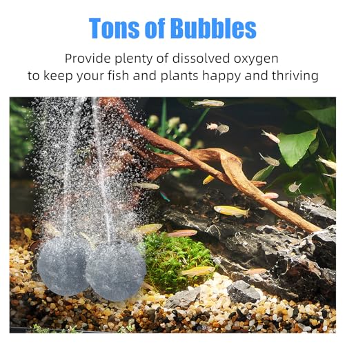 Image of AQUANEAT Air Stones for Ponds 2 Inch, Long Lasting Aerator Oxygen Diffuser, Air Pump Accessories for Aquariums, Fish Tanks, Hydroponics and DWC Reservoirs 2 Pack