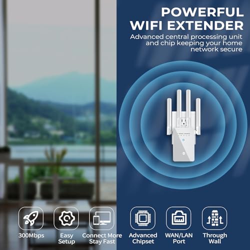 Image of WiFi Extender Signal Booster, Long Range Internet Booster Extender for Home, Mesh Wi-Fi 6X Faster Wireless WiFi Repeater with Ethernet Port, Broader Coverage Than Ever, 1-Tap Setup