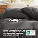 Bedsure 100% Muslin Cotton Duvet Cover Queen Size - Ultra-Soft, Breathable & Lightweight - Linen Like Gauze Comforter Cover Set with Button Closure and Corner Ties (Dark Grey, Queen, 90