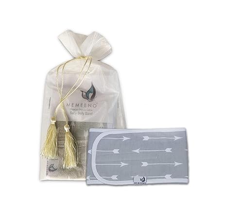 MEMEENO Flechas - Banda para el vientre de bebé de algodón orgánico calentador cinturilla braguero carpeta cinturón para el ombligo para recién