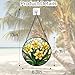 DASTOLL Stained Glass Window Hanging, Daffodil Plant Flowers Sun Catchers Diamond Glass Panel Hangings Suncatcher Decor for Birthday for Women, Men, Wife, Aunt, and Mom 6.3 in