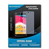 SWIDO Schutzfolie für Wiko Rainbow Jam [2 Stück] Kristall-Klar, Hoher Härtegrad, Schutz vor Öl, Staub und Kratzer/Glasfolie, Displayschutz, Displayschutzfolie, Panzerglas-Folie
