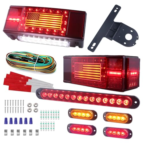 LED Trailer Light Kit with American Flag Design