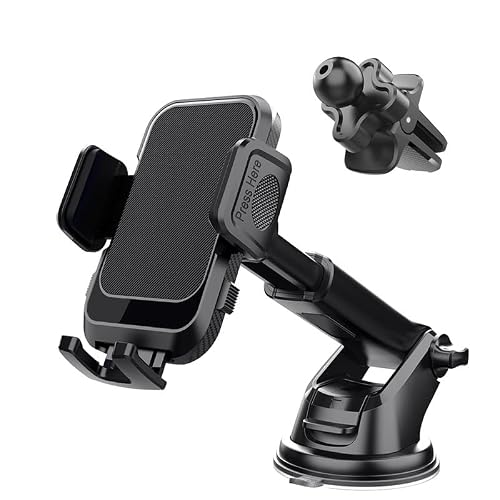 NIKTVEZ Car Phone Holder, for Mini Clubman R55 F54 2007-2023 Strong Suction Adjustable Car Mount, 360° Rotation & Extendable Arm for Dashboard & Windscreen,C