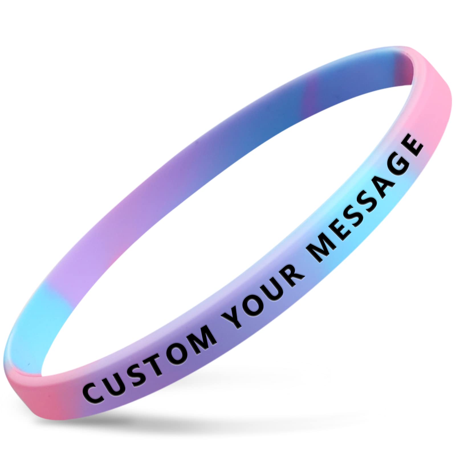 Custom Ultra Thin Silicone Wristbands-Personalized Customizable 1/4" Rubber Bracelets- Great for Activities, Support, Events, Gifts, and Fundraisers