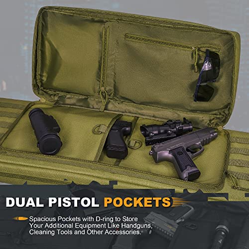 Perfbags Soft Rifle Case 36 Inch, Tactical Long Double Rifle Backpack Gun Bag For Hunting Shooting Range, Transportation With Lockable Zipper And Molle System #TOP2