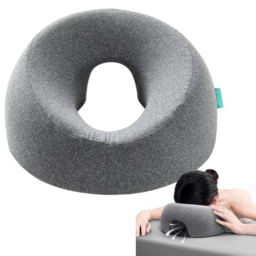 xiaomubiao Face Down Pillows for Massage Table Massage Headrest for Bed Face Pillow for Stomach Sleeping BBL Pillow After Surgery Post Eye Surgery & Vitrectomy Recovery Removable Cover Grey