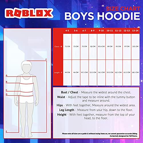 Roblox Hoodie Jungen Kapuzenpullover, Gaming Pullover Jungen Hoodie aus Baumwolle (12-13 Jahre, Schwarz)