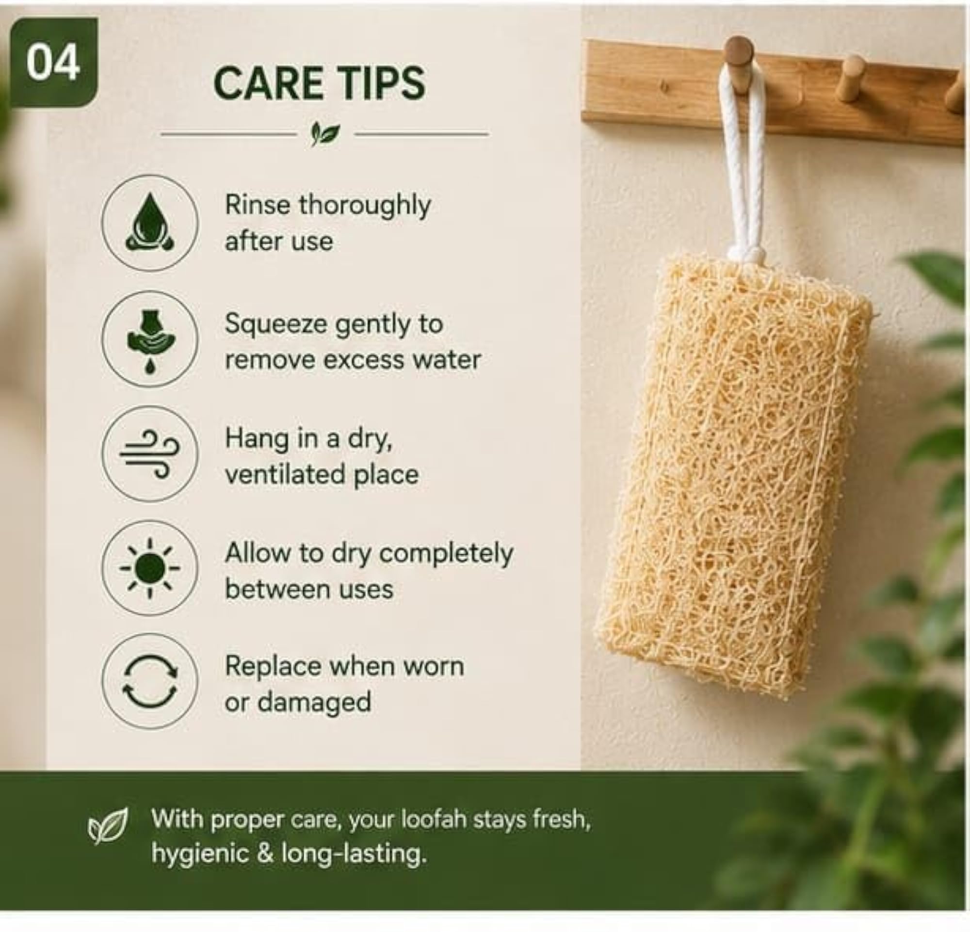 Natural Loofah Body Scrubber, Pack of 3