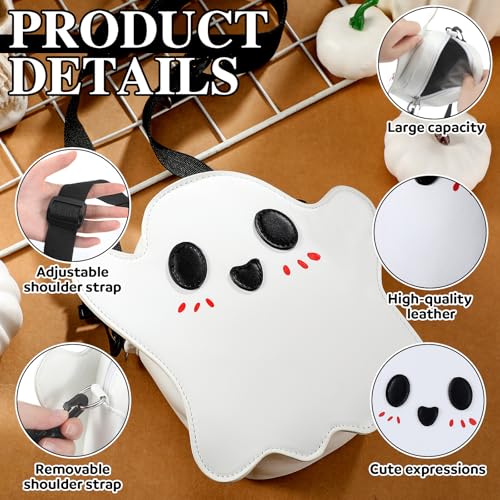 Halloween Purse Novelty Ghost Crossbody Bag for Women Men Cute Ghost Purse Shoulder Satchel Holiday Party Gift Candy Bag Funny Halloween Accessories3