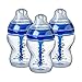 Tommee Tippee Ozdobione zaawansowane antykolkowe butelki dla niemowląt, 260 ml, 3 sztuki