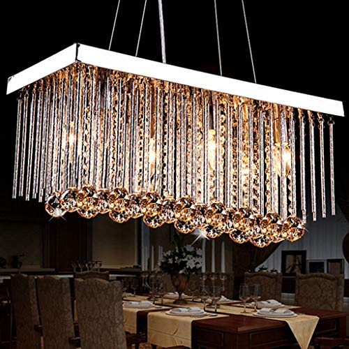 Lustre en cristal de luxe rectangulaire pour illuminer un grand séjour