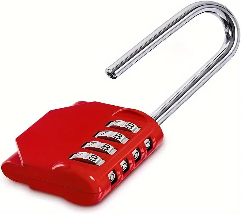 Miniatura 2 de Candado de combinación de grillete largo de 4 dígitos para exteriores, impermeable, para casillero de gimnasio escolar, casillero deportivo, puerta,