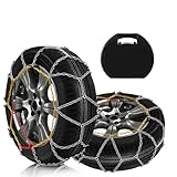 SCITOO KN130 Snow Chains for Car Pickup Trucks SUV,Universal Emergency Tire Traction Chain,Anti-Skid Thickening Tire Chains Width 225 235 245 255 275mm(15