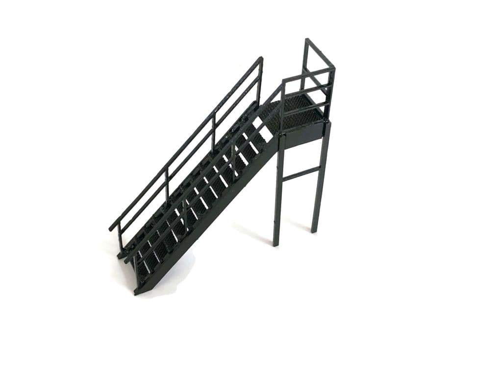 Scale Model Scenery LX245-OO Laser Cut Steel Staircase/Fire Escape (Pack of 2) For OO Scale Model Railway Layouts & 1:76 Diecast Dioramas