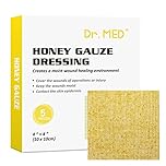 Dr. Med Manuka Honey Gauze Dressing, 4" x 4" Honey Medical Dressing, Wound Care Patches for Minor Abrasions, Cuts, Cuts, Scalds and Burns