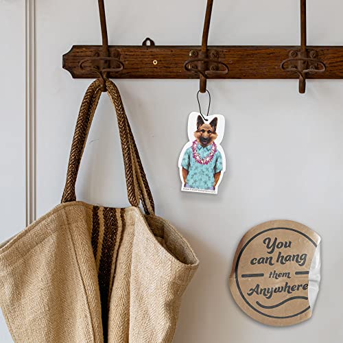 Image of Dog Car Air Freshener 4 Pack German Shepherd Scented With Premium Oils By Fresh Fresheners (4 Pack)