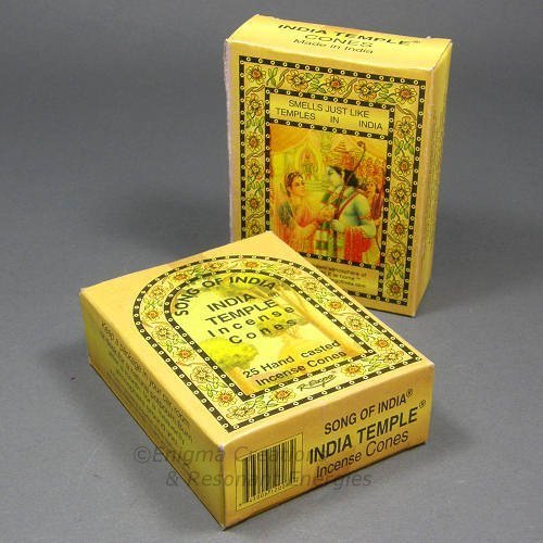 Song Of India - India Temple Cone Incense, 2 X 25 Cone Pack, 50 Cones Total, (In7) #TOP5