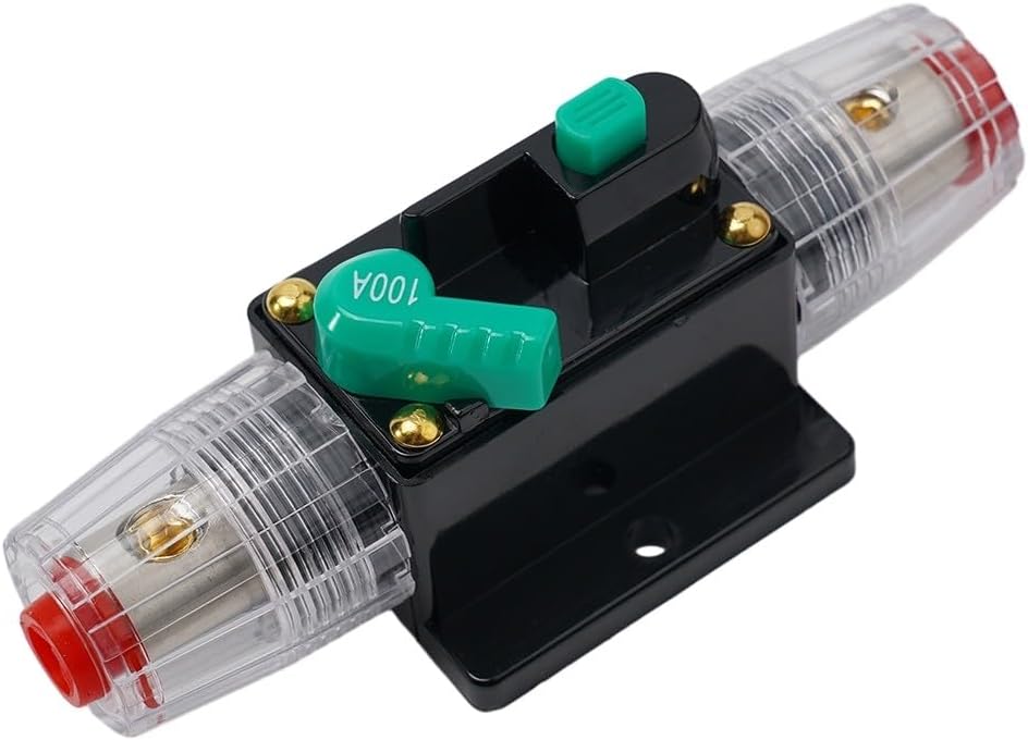 10A–100A DC Circuit Breaker with Push-Button Reset, 12V–24V Automotive & Marine Fuse Replacement for Cars, Boats, RVs, and Off-Grid Syste(60A)