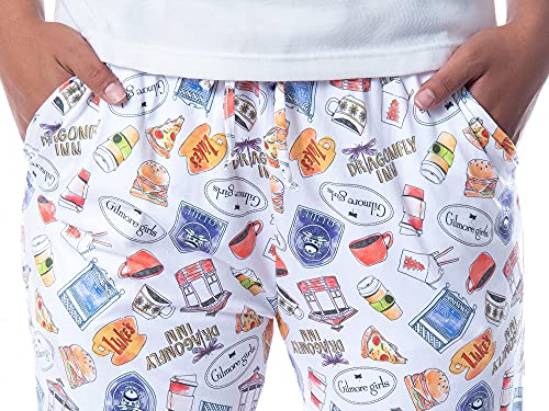 Gilmore Girls Womens' Icons Toss Print Luke's Diner Stars Hollow Pajama Pants3