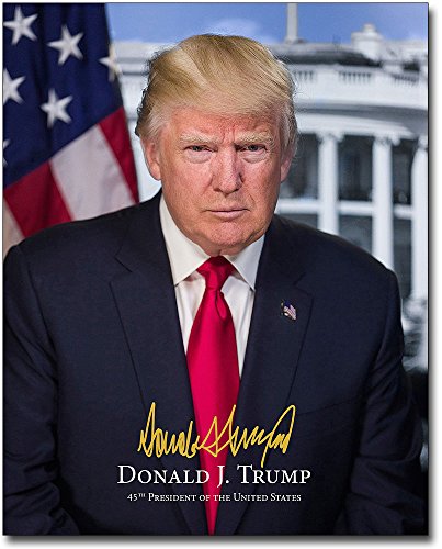 President Donald Trump Official Presidential Portrait With Signature 8x10 Silver Halide Photo Print