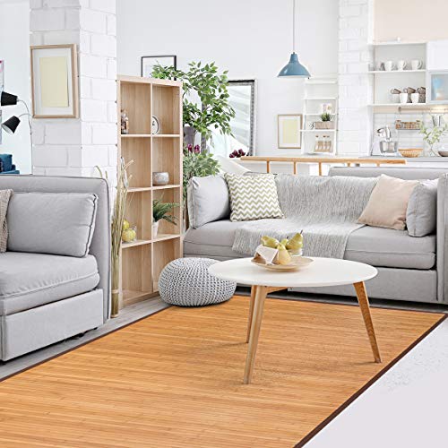 Tapete decorativo de bambú 5 x 8 pies antideslizante miniatura 2