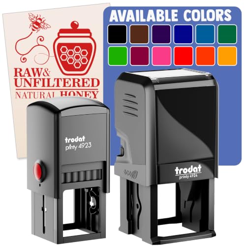 Raw and Unfiltered Natural Honey with Honeypot and Bee Self-Inking Rubber Stamp Ink Stamper - 1 Inch Small - Black Ink