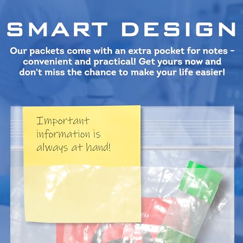 Image of APQ Supply Biohazard Specimen Bags, 8 x 10 Inches. Pack of 1000 Clear Red Zipper Specimen Bags. Recyclable 3-Wall Polyethylene Biohazard Bag. Waterproof 2 Mil Plastic Bag with Zipper