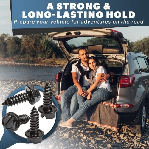 OttoSpeed Rustproof License Plate Screws (4-Pack, Black-Slotted) - 5