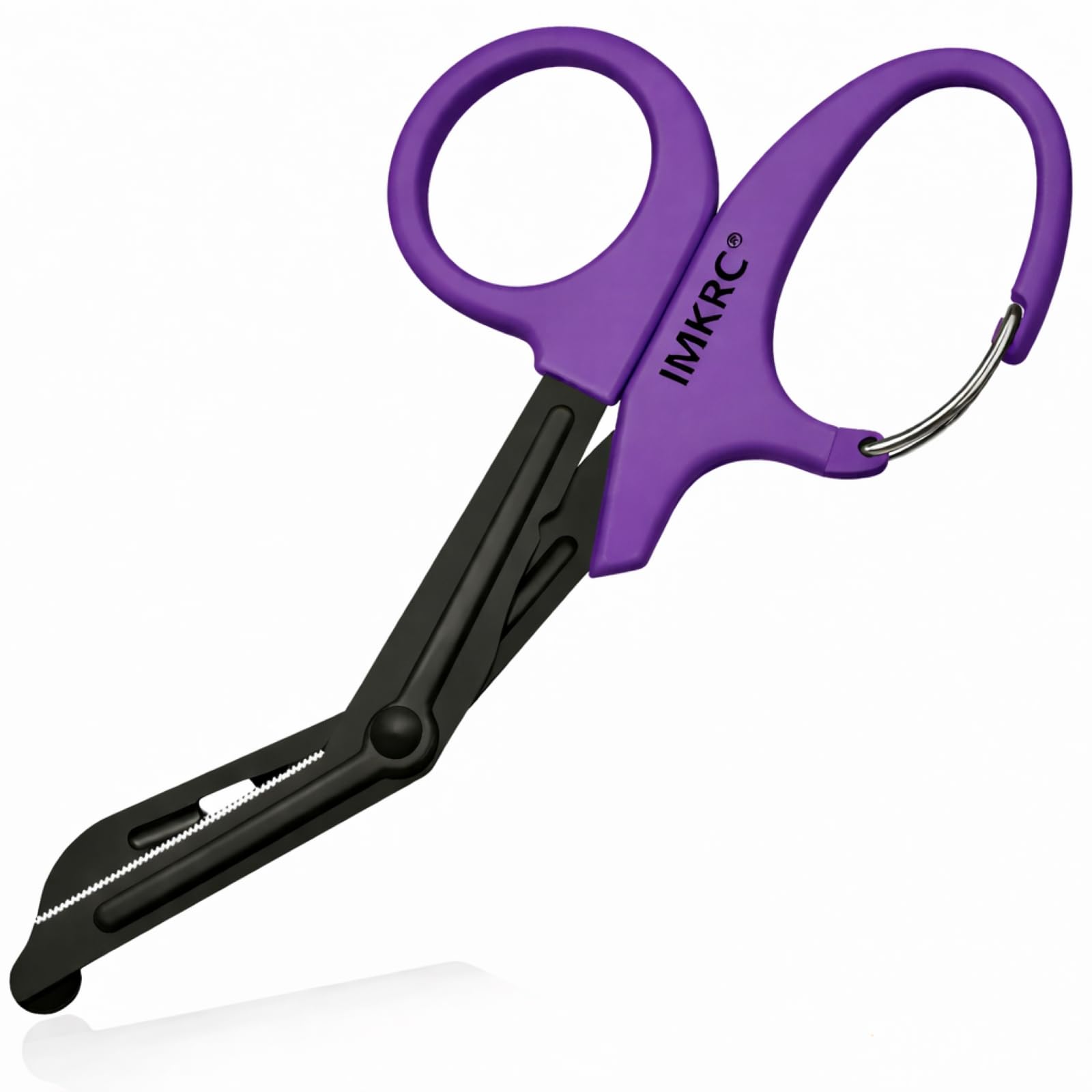Imkrc Purple Stealth Black Coated Stainless Steel Bandage Shears Scissors Emt And Trauma Shears, For Nurses, Students, Emergency Room (, 19Cm)