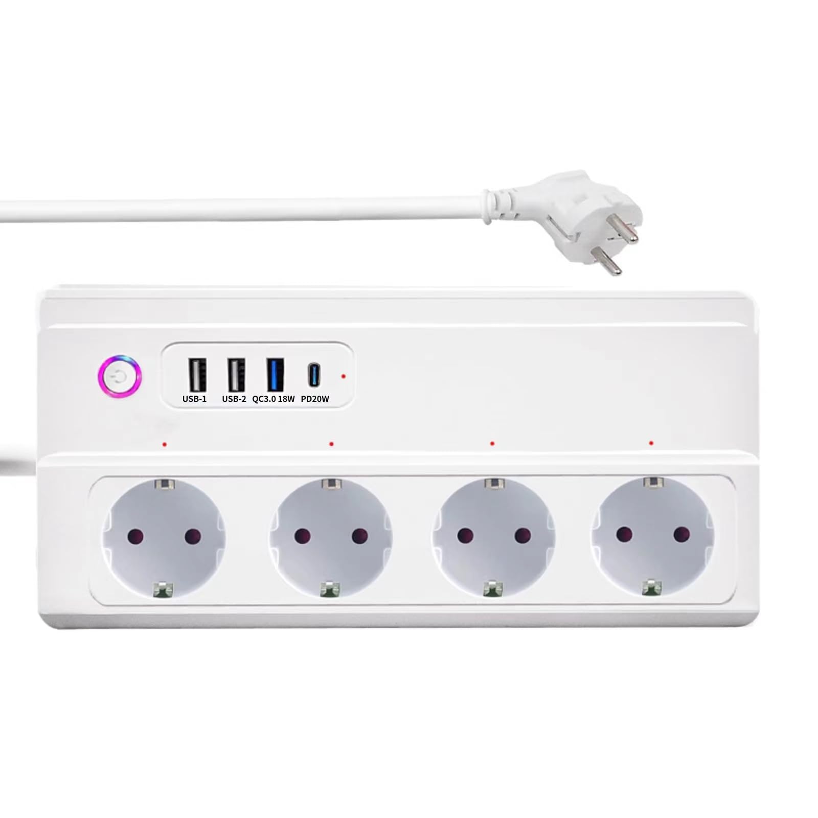 UseeLink Smart Power Strip Surge Protection Type C 20 W 3 USB-A 220 V 16 A 3500 W Single Switch Hub Required Works with HUE Echo Tuya Hub 5 Foot Extension Cable (302EU WiFi)