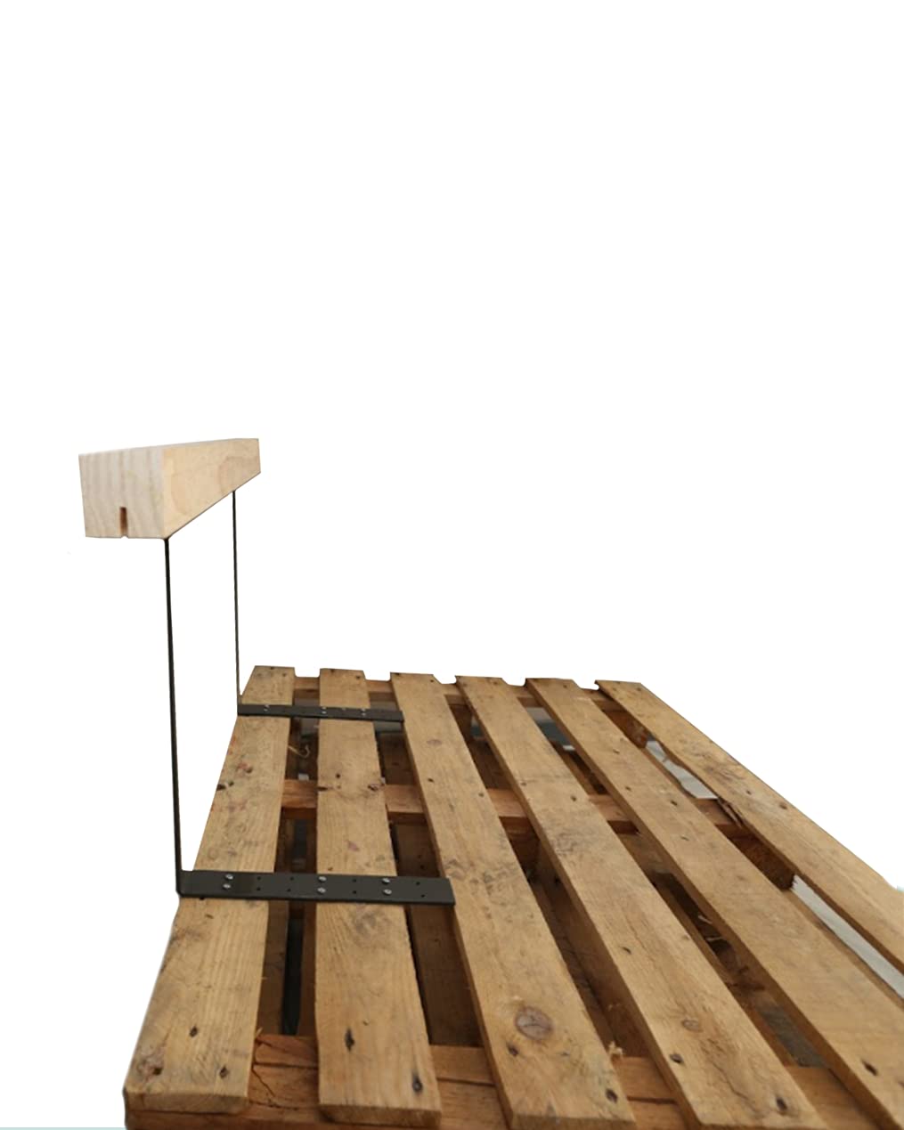 Respaldo de Madera para Sofá Palet - Medidas 100x6x6cm - con Dos Sujeciones Metálicas Galvanizadas Regulables para su Mayor Comodidad