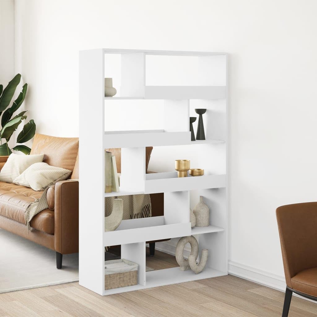 Divisorio bianco, 100 x 33 x 156,5 cm, libreria con 10 scomparti