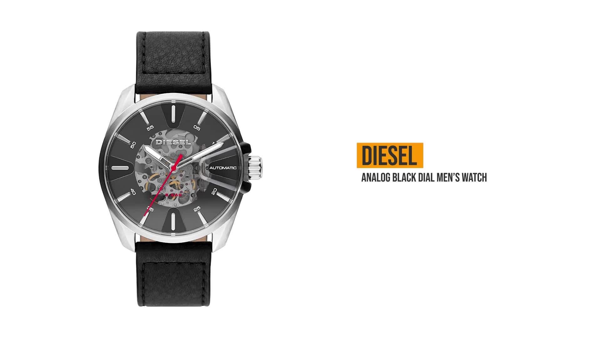 Diesel Leather Ms9 Analog Black Dial Men's Watch-Dz1966, Band