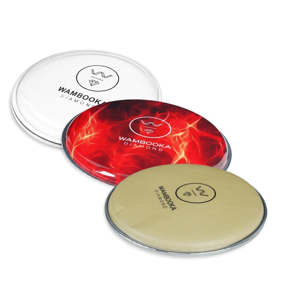 Diamond pelli di ricambio per Darbuka da 8.75" (22,5cm) Set | Pacco da 3 | Transparent, Red Lava, Fiber Skin