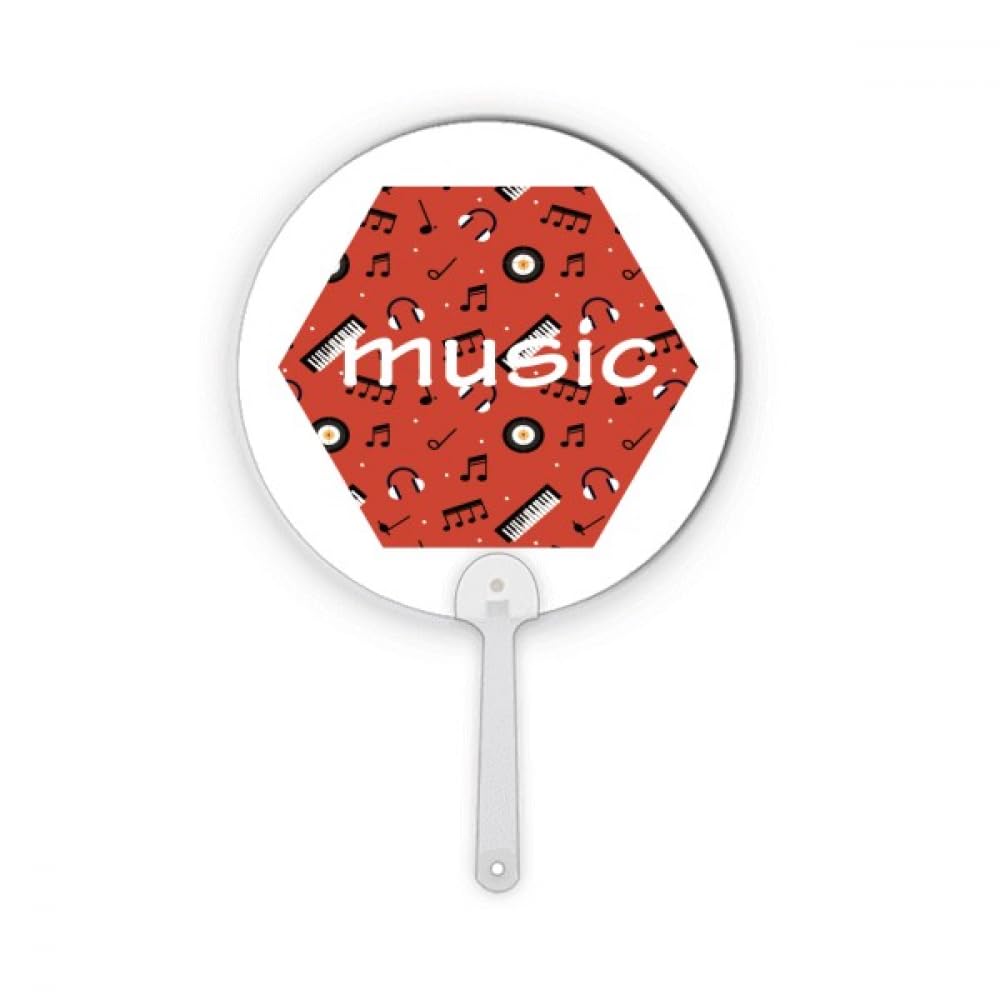 Notes de musique rondes en plastique rouge pour décoration d'éventail design
