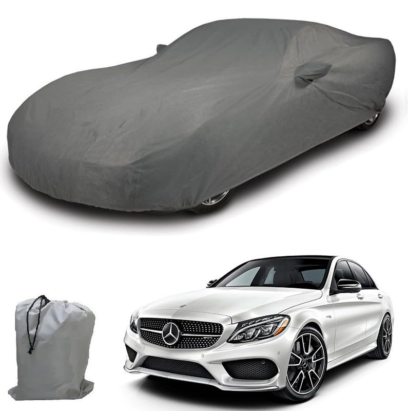 Image of ARCUATE Triple Layer Custom fit Car Body Cover for Mercedes Benz C 43 AMG |Top Layer Dustrproof | Middle Layer Waterproof | Bottom Layer Scratch Protection | Outdoor Indoor Fabric