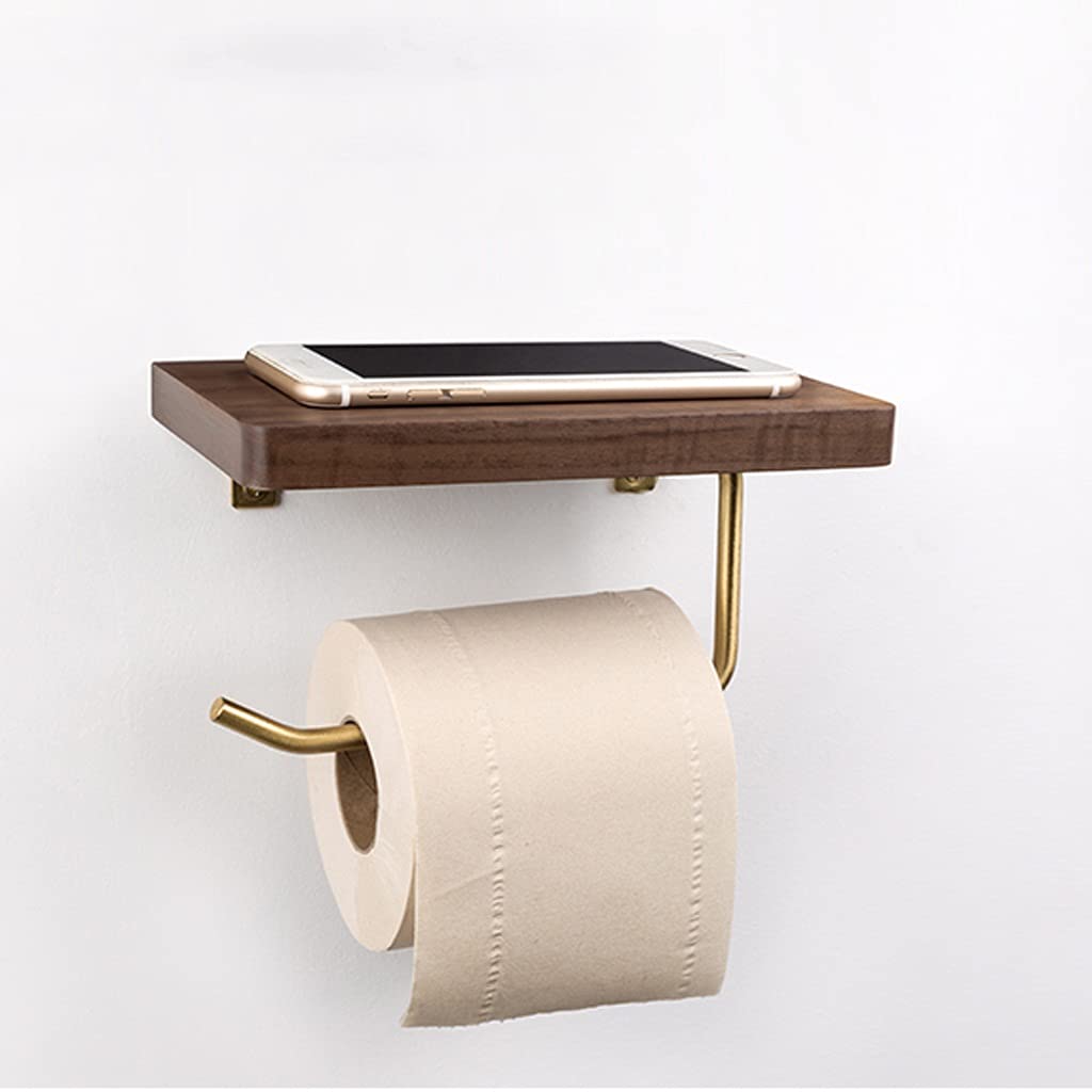NEECS Portarotolo Moderno con mensola portarotolo a Parete, Dispenser per Rotoli di Carta igienica, Metallo Robusto
