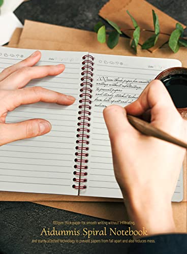 Spiral Notebook For Work Organization A5 8.3 X 5.7 In 6 Pack Thick Plastic Hardcover Notebook 8Mm College Ruled Spiral Journal Notebook For School Wirebound Memo Notepads Note Taking 3 Color 80 Sheets #TOP6